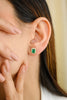 18K Gold Designer Emerald Diamond Earrings Thumbnail