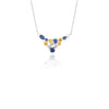 14K Solid White Gold Multi Sapphire Necklace Thumbnail