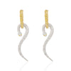 18K Solid White Gold Diamond Serpentine Earrings Thumbnail