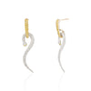 18K Solid White Gold Diamond Serpentine Earrings Thumbnail