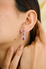 14K Ruby Diamond Dangling Earrings Thumbnail