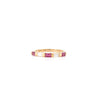 18K Solid Yellow Gold Ruby Diamond Band Ring Thumbnail