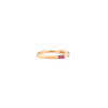 18K Solid Yellow Gold Ruby Diamond Band Ring Thumbnail