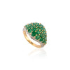 18K Solid Yellow Gold Emerald Cluster Ring Thumbnail