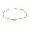 14K Modern 1 Carat Pink Sapphire Station Chain Bracelet Thumbnail