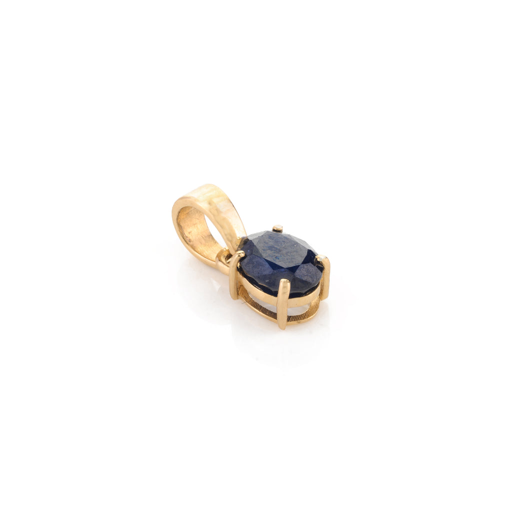 18K Gold Blue Sapphire Pendant Image