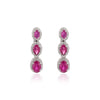 14K Ruby Diamond Dangling Earrings Thumbnail