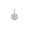 14K Natural Diamond Halo Round Pendant For Christmas Thumbnail