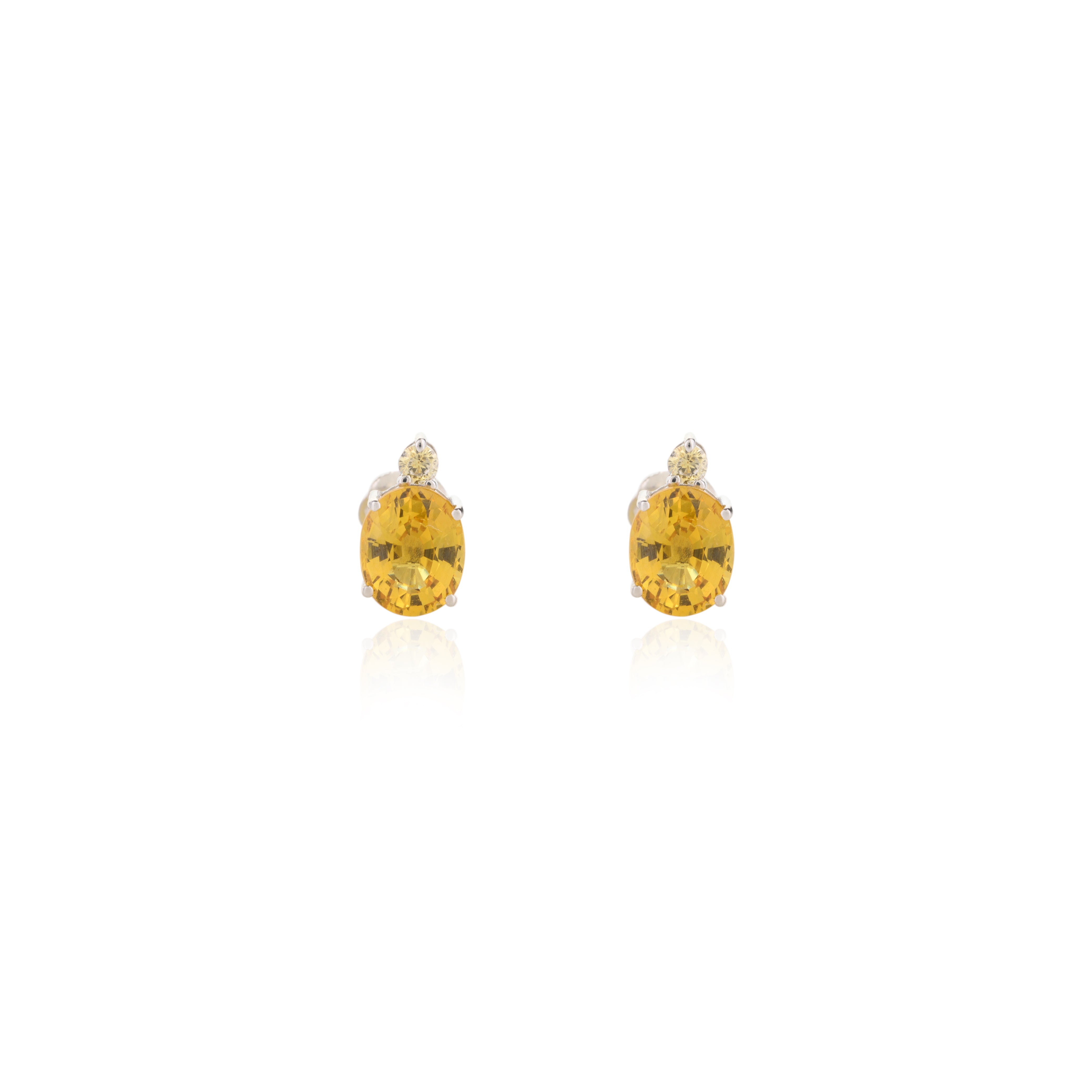 White Gold Yellow Sapphire Combo Jewelry Set