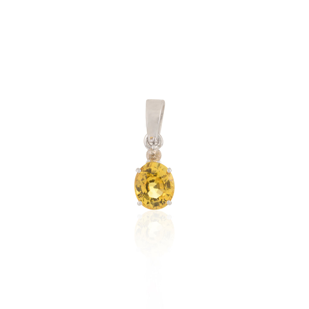 White Gold Yellow Sapphire Combo Jewelry Set Image