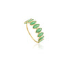 Stackable 18K Emerald Half Eternity Band Ring Thumbnail