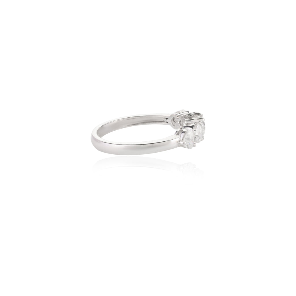 18K Gold Five Heart Diamond Wedding Ring Image