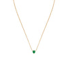 14K Emerald Solitaire Heart Chain Necklace For Love Thumbnail