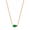18K East West 6.6 Ct Emerald Bezel Necklace- Curb Chain Thumbnail