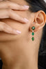 18K Yellow Gold Carved Emerald Diamond Earrings Thumbnail