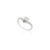 18K Gold Heart Shaped Diamond Chevron Ring Thumbnail