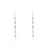 18K Yellow Gold Marquise Blue Topaz Gemstone Drop Earrings Thumbnail