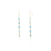 18K Yellow Gold Marquise Blue Topaz Gemstone Drop Earrings Thumbnail