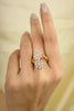 Diamond Flower By Pass Ring in 18k Yellow Gold Thumbnail