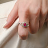 14K White Gold Ruby And Diamond Statement Ring Thumbnail