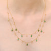 18K Emerald and Diamond Station Charm Necklace Thumbnail