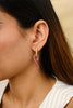 18K Solid Yellow Gold Ruby Diamond Serpentine Earrings Thumbnail