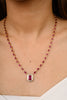 14K Solid Yellow Gold Ruby Diamond Necklace Thumbnail
