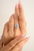 14K Solid White Gold Sapphire Halo Diamond Ring Thumbnail