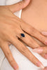 14K Solid White Gold Marquise Sapphire Ring Thumbnail