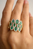 14K Solid Yellow Gold 2.16 Carat Emerald Diamond Cluster Ring Thumbnail