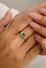 14K Solid Yellow Gold Emerald Diamond Statement Ring Thumbnail