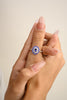 18K Solid White Gold Tanzanite Diamond Statement Ring Thumbnail