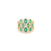 14K Solid Yellow Gold 2.16 Carat Emerald Diamond Cluster Ring Thumbnail