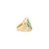 14K Solid Yellow Gold 2.16 Carat Emerald Diamond Cluster Ring Thumbnail