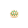 14K Solid Yellow Gold 2.16 Carat Emerald Diamond Cluster Ring Thumbnail