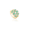 14K Solid Yellow Gold 2.16 Carat Emerald Diamond Cluster Ring Thumbnail