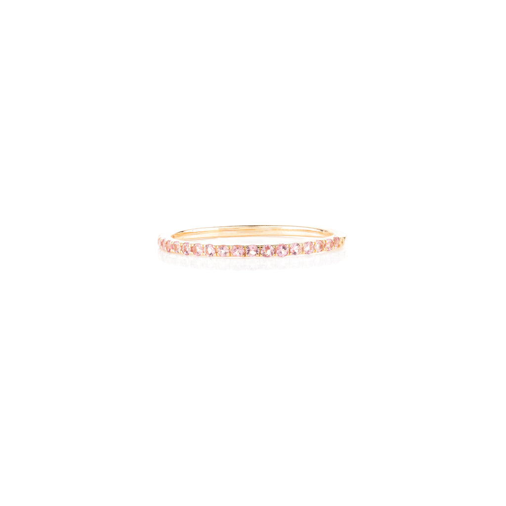 14K Gold Pink Tourmaline Stacking Band Image