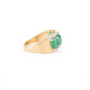 18k Gold Five Stone Emerald Diamond Engagement Band Ring Thumbnail