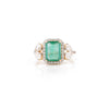 18K Natural Emerald Diamond Big Cocktail Ring Thumbnail