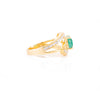 Magnificent Emerald & Diamond Bypass Ring in 18k Solid Yellow Gold Thumbnail