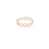 18K Yellow Gold Heart Shape Rainbow Moonstone Band Thumbnail