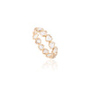 18K Yellow Gold Heart Shape Rainbow Moonstone Band Thumbnail