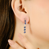 Designer 3.27 Ct Sapphire Diamond 14K Dangle Earrings Thumbnail