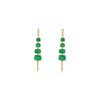 14K Graduated Emerald and Diamond Drop Earrings Thumbnail