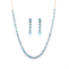 Natural Blue Topaz Gemstone Necklace and Earrings Set Thumbnail