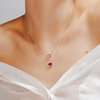 14K Oval Ruby & Diamond Necklace Thumbnail