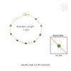 18K Gold Modern Emerald Station Chain Bracelet For Her Thumbnail