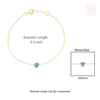 14K Bezel Set Emerald Heart Bracelet For Her Thumbnail