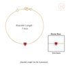 14K Timeless Heart Ruby Halo Diamond Bracelet For Christmas Thumbnail
