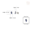 14K Gold Modern Sapphire & Diamond Stud Earrings Thumbnail